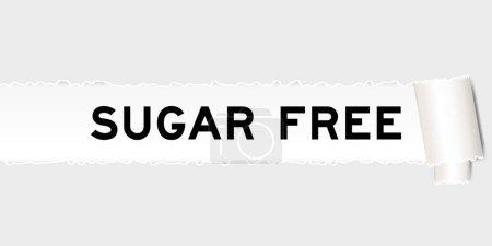 Ilustración de Fondo de papel gris rasgado que tienen palabra sin azúcar bajo parte desgarrada - Imagen libre de derechos