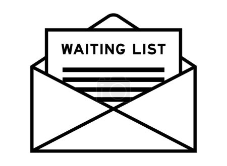 Illustration for Envelope and letter sign with word waiting list as the headline - Royalty Free Image