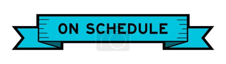 Ilustración de Banner de etiqueta de cinta con palabra en el horario en color azul sobre fondo blanco - Imagen libre de derechos