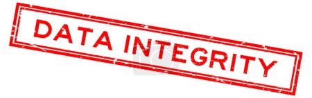 Téléchargez les illustrations : Grunge red data integrity word square rubber seal stamp on white background - en licence libre de droit