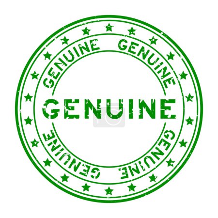 Illustration pour Grunge vert véritable mot rond tampon de joint en caoutchouc sur fond blanc - image libre de droit