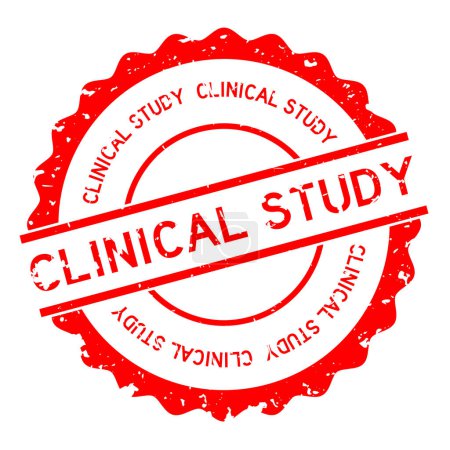 Illustration for Grunge red clinical study word round rubber seal stamp on white background - Royalty Free Image