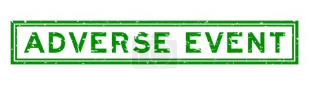 Illustration for Grunge green adverse event word square rubber seal stamp on white background - Royalty Free Image