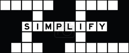 Téléchargez les illustrations : Alphabet lettre en mot simplifier sur fond de puzzle mots croisés - en licence libre de droit