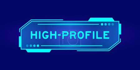 Illustration for Futuristic hud banner that have word high profile on user interface screen on blue background - Royalty Free Image