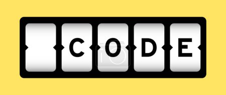 Ilustración de Color negro en código de palabra en banner de ranura con fondo de color amarillo - Imagen libre de derechos