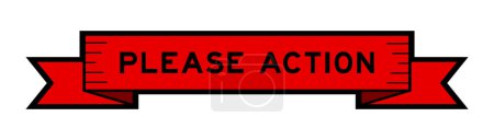 Ilustración de Banner de etiqueta de cinta con palabra por favor acción en color rojo sobre fondo blanco - Imagen libre de derechos
