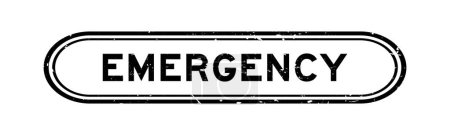 Téléchargez les illustrations : Grunge mot d'urgence noir cachet en caoutchouc sur fond blanc - en licence libre de droit