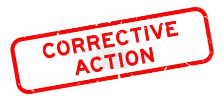 Ilustración de Grunge rojo palabra de acción correctiva sello de goma cuadrada sobre fondo blanco - Imagen libre de derechos