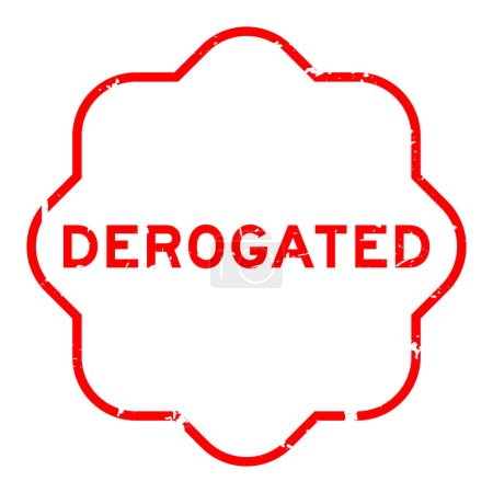 Illustration for Grunge red derogated word rubber seal stamp on white background - Royalty Free Image