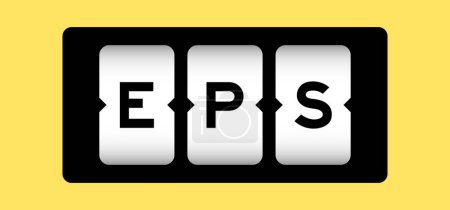 Ilustración de Color negro en la palabra EPS (Abreviatura de ganancias por acción) en banner de ranura con fondo de color amarillo - Imagen libre de derechos