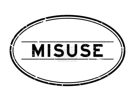 Illustration for Grunge black misuse word oval rubber seal stamp on white background - Royalty Free Image