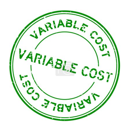 Illustration for Grunge green variable cost word round rubber seal stamp on white background - Royalty Free Image