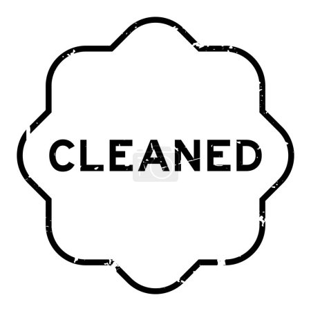 Illustration for Grunge black cleaned word rubber seal stamp on white background - Royalty Free Image