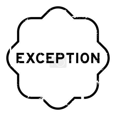 Ilustración de Sello de sello de goma de palabra de excepción negro Grunge sobre fondo blanco - Imagen libre de derechos
