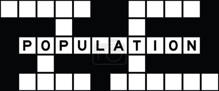 Illustration for Alphabet letter in word population on crossword puzzle background - Royalty Free Image