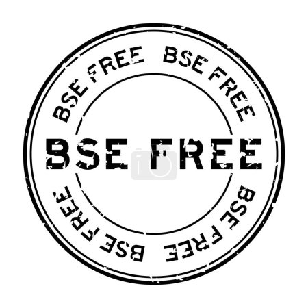 Ilustración de Grunge black BSE (encefalopatía espongiforme bovina) palabra libre sello de goma redonda sobre fondo blanco - Imagen libre de derechos