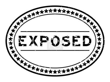 Ilustración de Grunge negro palabra expuesta sello de goma ovalada sobre fondo blanco - Imagen libre de derechos