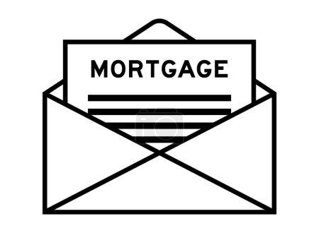 Ilustración de Sobre y firma de la carta con la hipoteca de la palabra como el título - Imagen libre de derechos