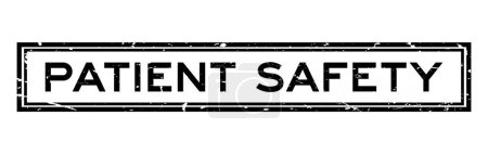 Illustration for Grunge black patient safety word square rubber seal stamp on white background - Royalty Free Image