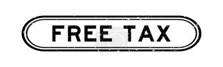 Illustration for Grunge black free tax word rubber seal stamp on white background - Royalty Free Image