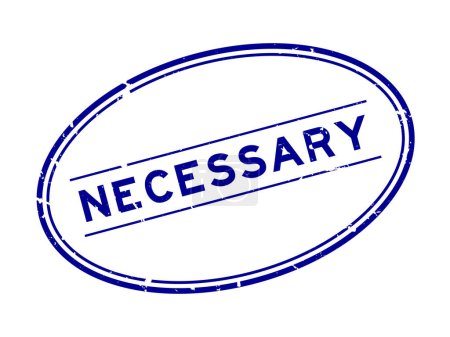 Ilustración de Grunge azul palabra necesaria sello de goma ovalada sobre fondo blanco - Imagen libre de derechos
