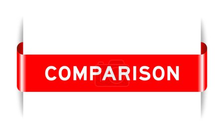 Ilustración de Banner de etiqueta insertado de color rojo con comparación de palabras sobre fondo blanco - Imagen libre de derechos