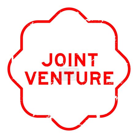 Grunge rotes Joint Venture Wort Gummidichtung Stempel auf weißem Hintergrund