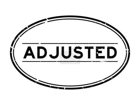 Grunge mot ajusté noir timbre de joint en caoutchouc ovale sur fond blanc