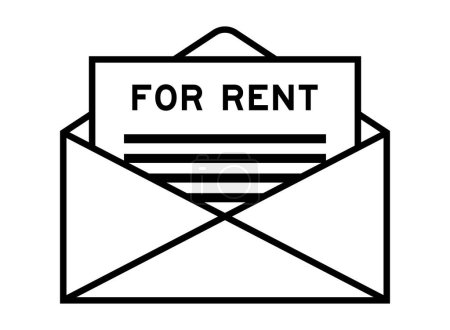 Envelope and letter sign with word for rent as the headline