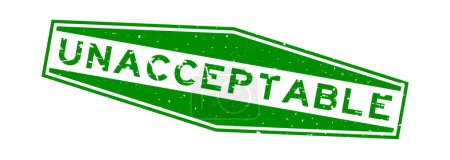 Ilustración de Grunge verde palabra inaceptable sello de goma hexágono sobre fondo blanco - Imagen libre de derechos