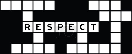 Alphabet letter in word respect on crossword puzzle background