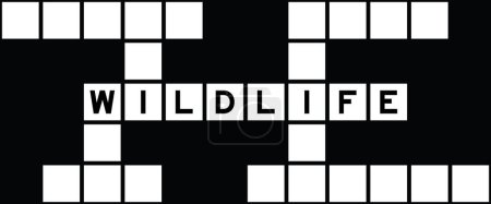Alphabet letter in word wildlife on crossword puzzle background