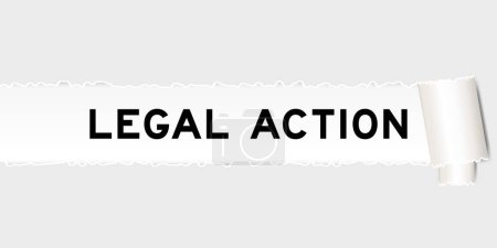Ilustración de Fondo de papel gris rasgado que tienen acción legal palabra bajo parte desgarrada - Imagen libre de derechos