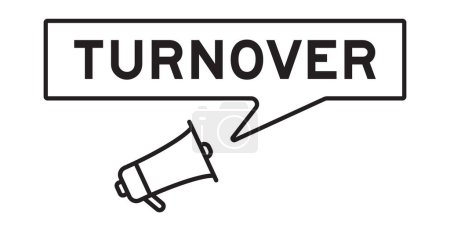 Megaphone icon with speech bubble in word turnover on white background
