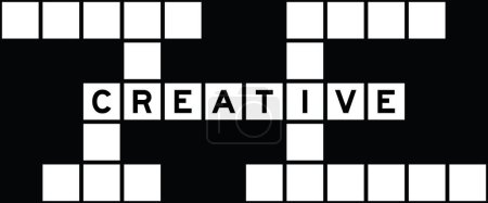Téléchargez les illustrations : Alphabet lettre en mot créatif sur fond de puzzle mots croisés - en licence libre de droit