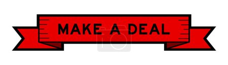 Band-Etikett-Banner mit Wort machen einen Deal in roter Farbe auf weißem Hintergrund