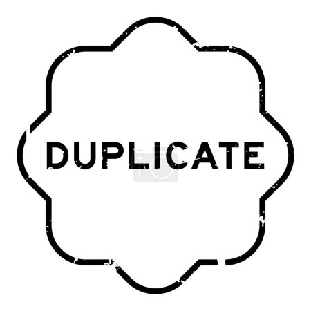 Grunge black duplicate word rubber seal stamp on white background
