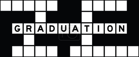 Illustration for Alphabet letter in word graduation on crossword puzzle background - Royalty Free Image