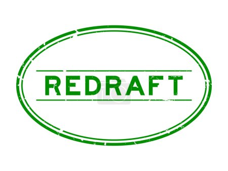 Grunge green redraft word oval rubber seal stamp auf weißem Hintergrund