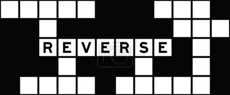 Illustration for Alphabet letter in word reverse on crossword puzzle background - Royalty Free Image