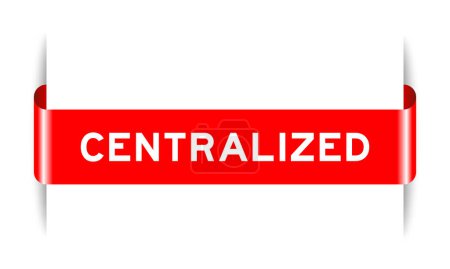 Banner de etiqueta insertado de color rojo con palabra centralizada sobre fondo blanco