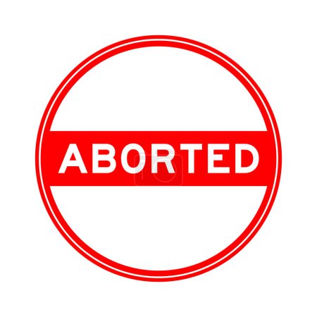 Autocollant de sceau rond de couleur rouge dans le mot avorté sur fond blanc