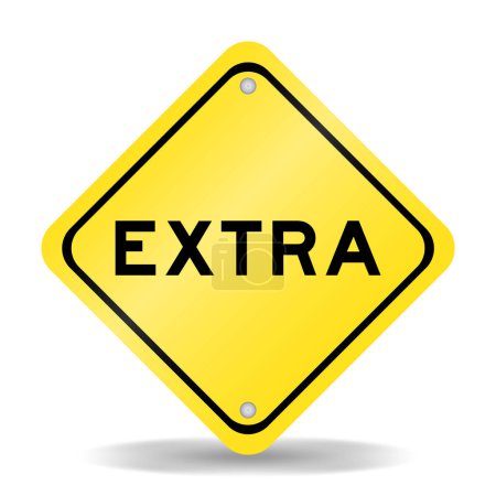 Ilustración de Signo de transporte de color amarillo con palabra extra sobre fondo blanco - Imagen libre de derechos