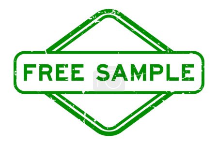 Grunge green free sample word Gummidichtung Stempel auf weißem Hintergrund