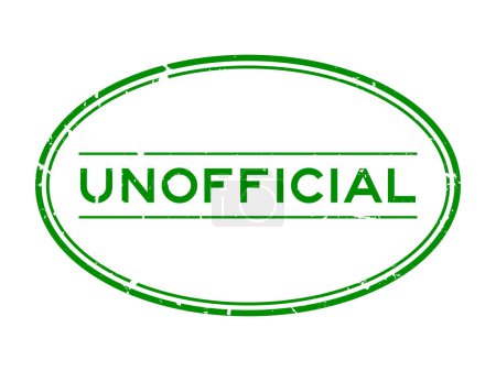 Téléchargez les illustrations : Grunge vert mot officieux ovale cachet en caoutchouc sur fond blanc - en licence libre de droit