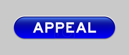 Blaue Farbe Kapsel Form-Taste mit Wort Appeal auf grauem Hintergrund