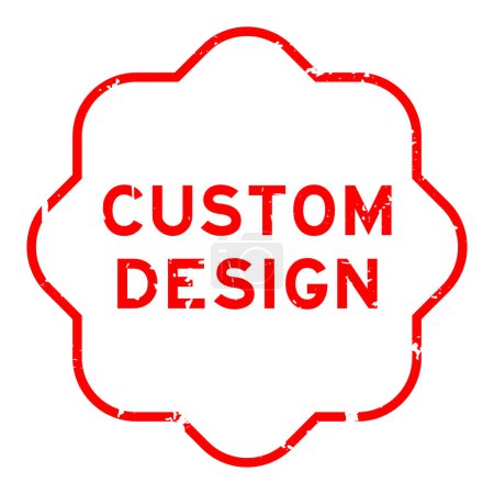 Grunge red custom design word rubber seal stamp on white background