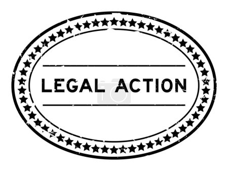 Téléchargez les illustrations : Grunge noir action légale mot caoutchouc ovale cachet sur fond blanc - en licence libre de droit