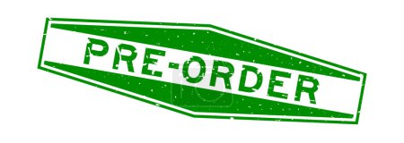 Grunge green pre-order word hexagon rubber seal stamp auf weißem Hintergrund